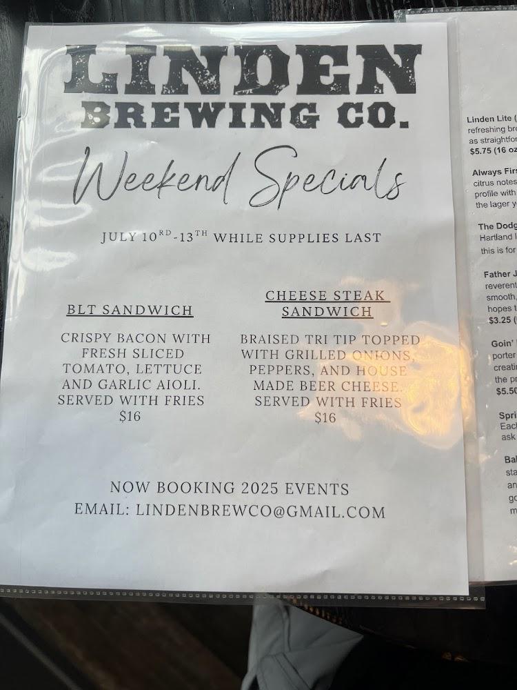 Linden Brewing Company Menu image 3